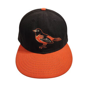 Baltimore Orioles Hat New‎ Era On-Field Cap Men's Fitted 7 3/4 Black Orange